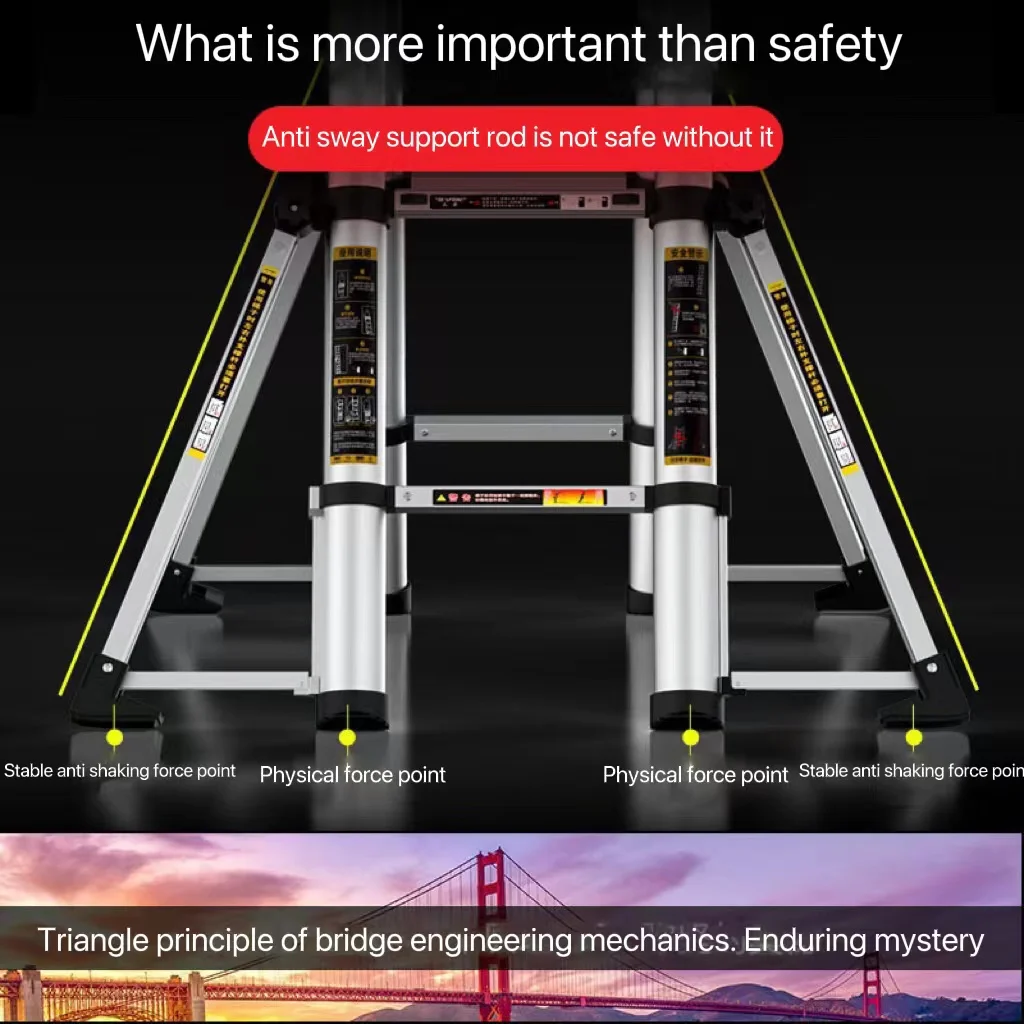 Aluminum alloy multi-functional telescopic engineering ladder ladder household folding ladderladder frame