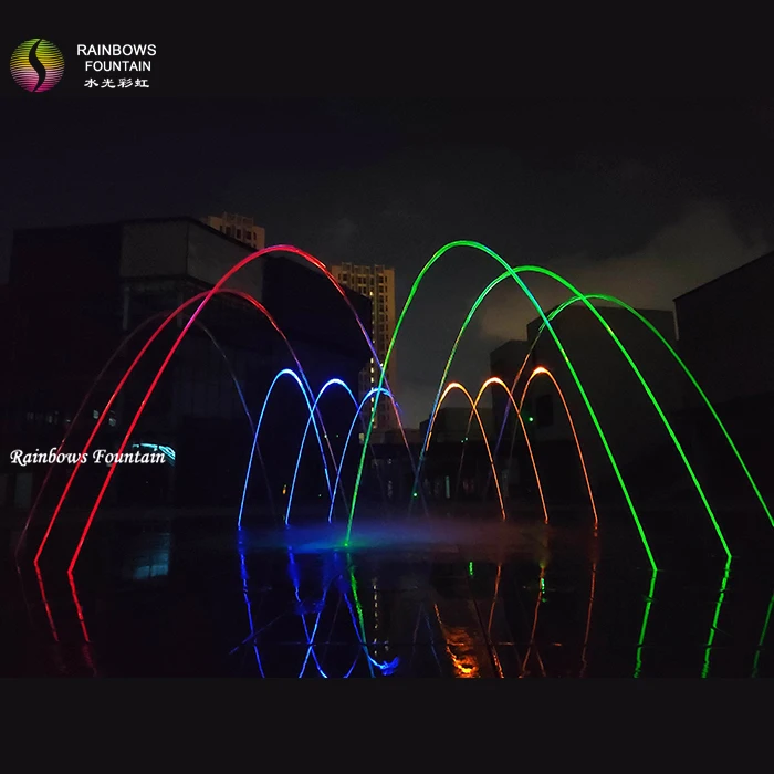 Guangzhou Outdoor Shopping Mall Interactive Musical Dancing Water LED Fountain in Ground