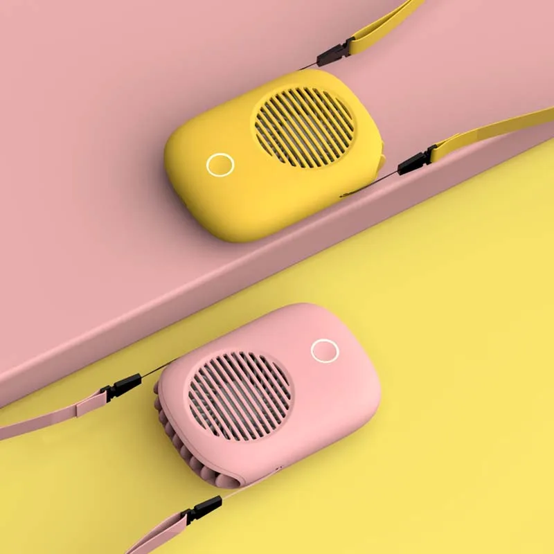Новый дизайн подвесной шейный кулер USB мини-вентилятор с внешним аккумулятором
