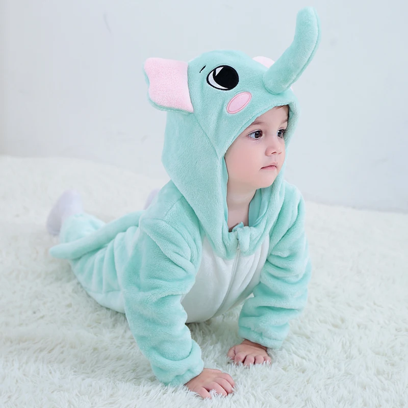 TONWHAR wholesale animal romper for baby unisex baby clothes newborn flannel onesie kids jumpsuit