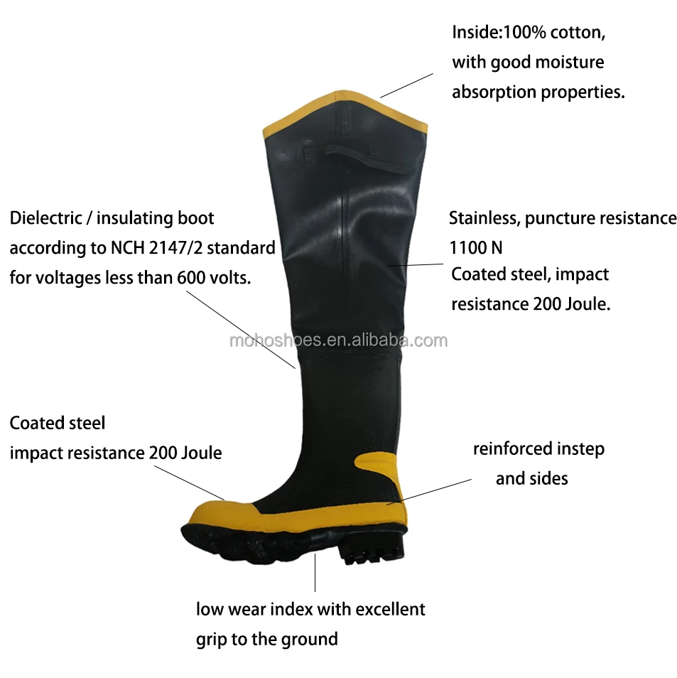 Customized Natural Rubber Rain Boots for Men with Steel Shank Welliting Boots Warm Waterproof Safety Work Gumboot Hunting Boots