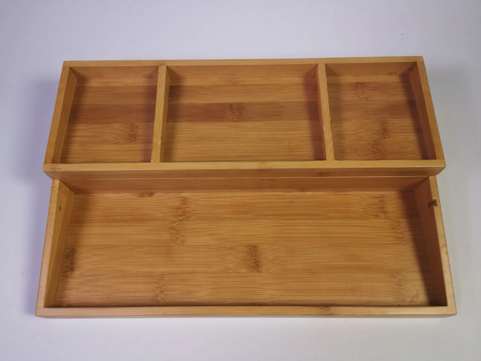 bamboo wooden desktop organizer