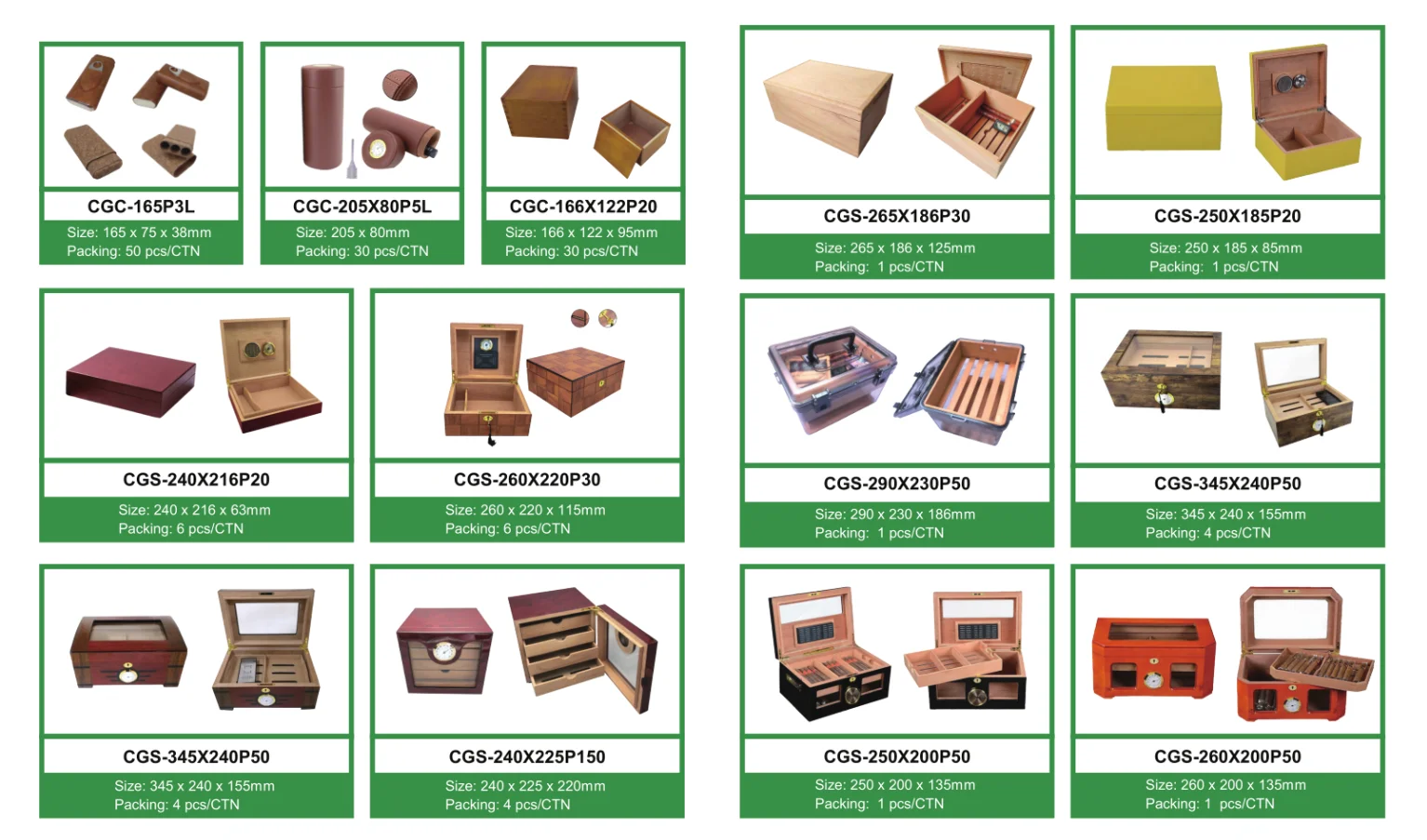 Cheap Custom Wooden Cigar Humidor Box With Hinges Wholesale Wood Cigar Box Case