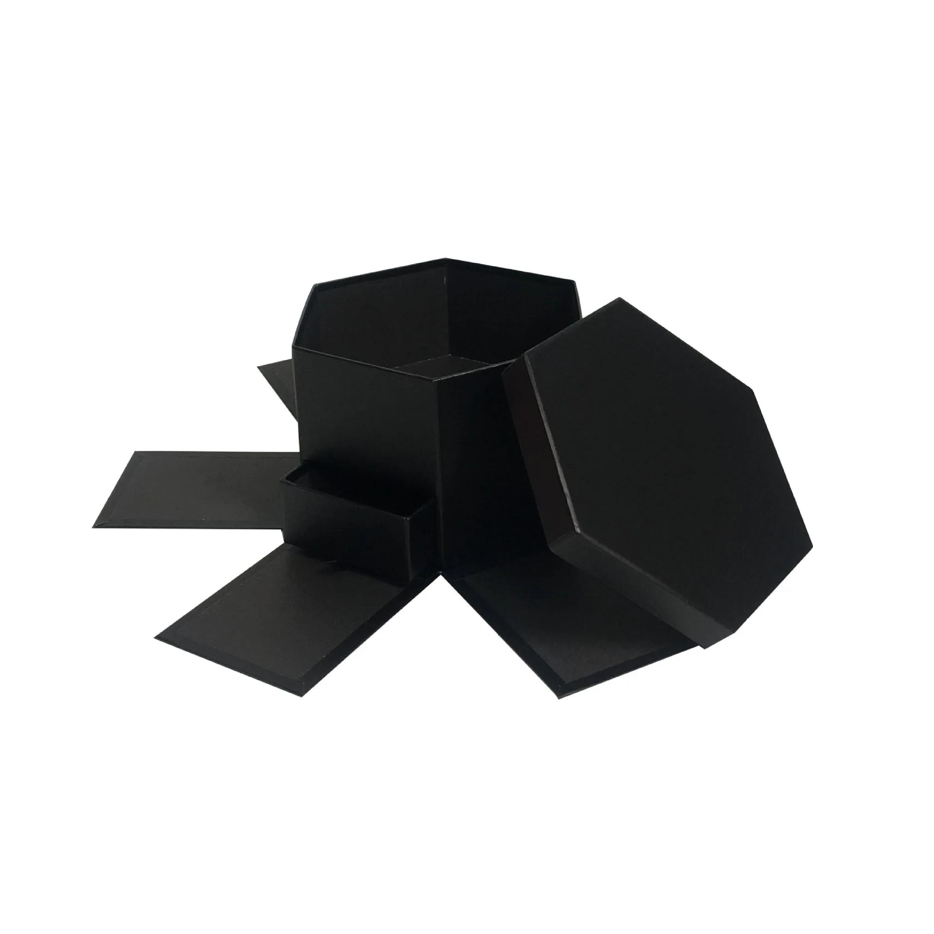 Gift box Surprise album Gift box hexagonal one layer photo + drawer style box packaging gift custom flower