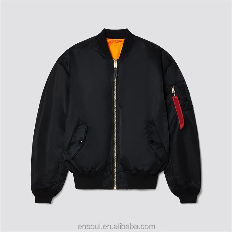 OEM Wholesale loose breathability reversible pilot zip up jacket custom men bomber jacket