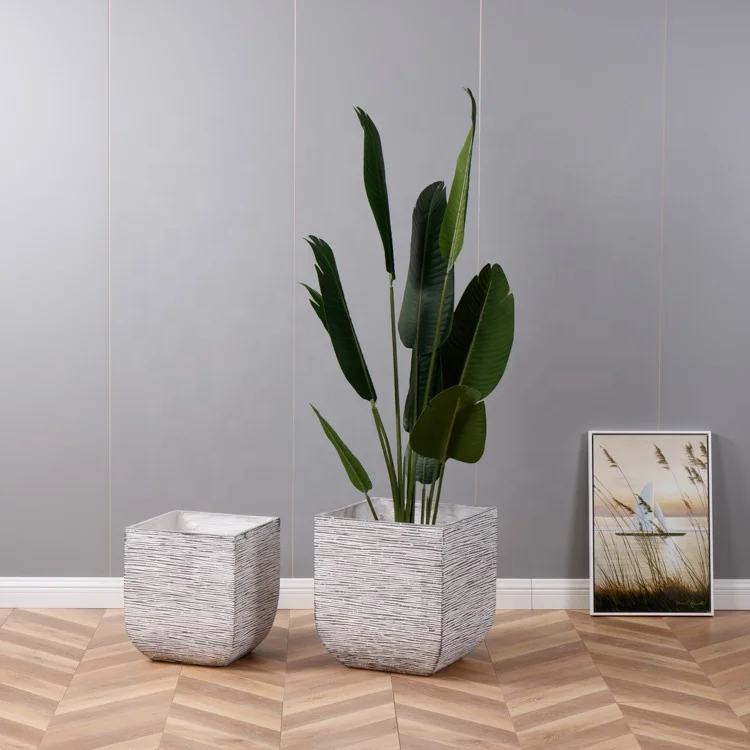 2024 Wholesale Giant Modern Decoration Fiberglass Vase Garden Planters Handmade for Plant