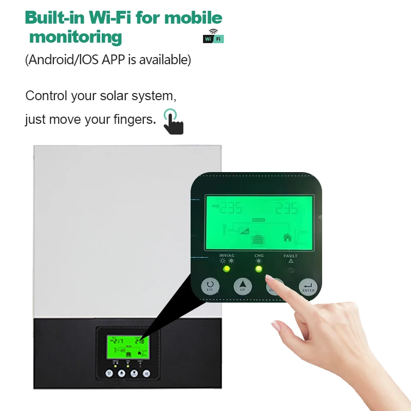 DC-AC Pure Sine Wave Inverter 1.5KW 3KW 1500w 3000w with Input AC PV Generator Compatible 2 Mppts