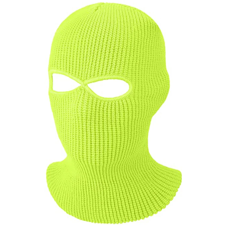 Custom logo designer high quality oem winter knit thermal two 2 hole motorcycle hood blank ski full face mask balaclava