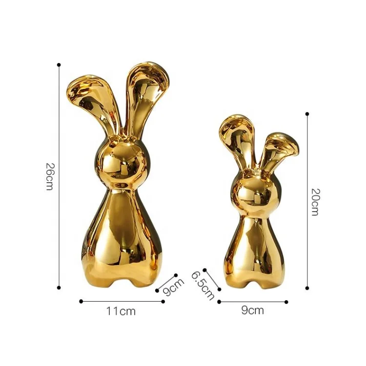 Rabbit Ornament Bunny Easter Rabbit Creative Decor Figurines Statue Ceramic Figurine Home Luxury Decor Accessories