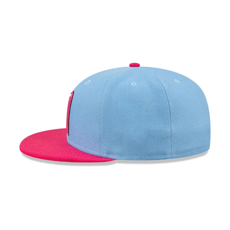 Wholesale Hat Mexico Cap 3D Embroidered Logo Polyester New E Custom Close Cap Flat Baseball Brim Fitted Caps For Men
