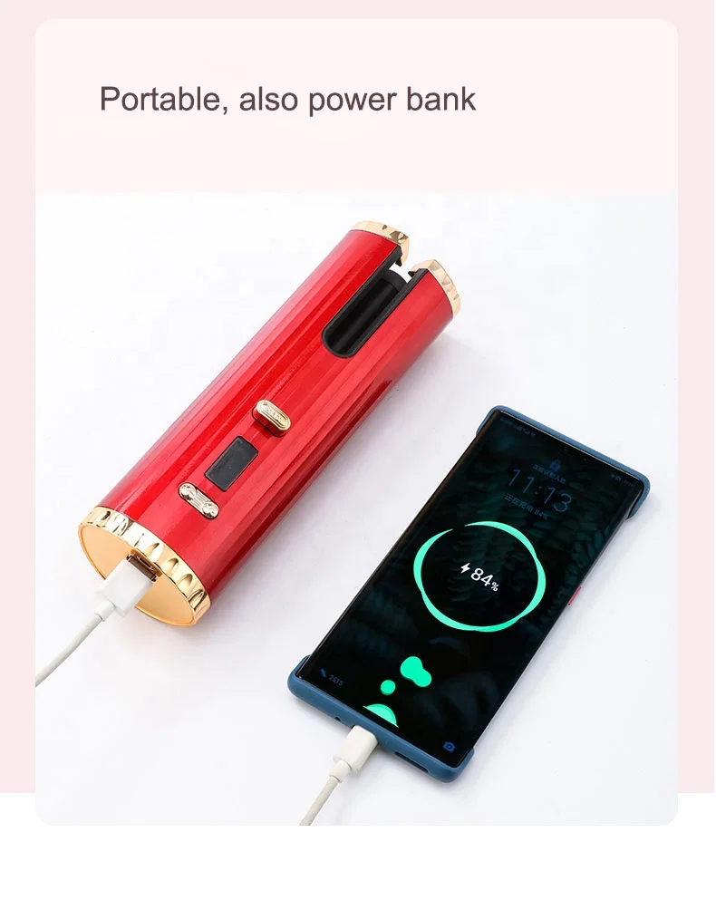 Беспроводная Автоматическая Плойка для волос с зарядкой от USB портативная