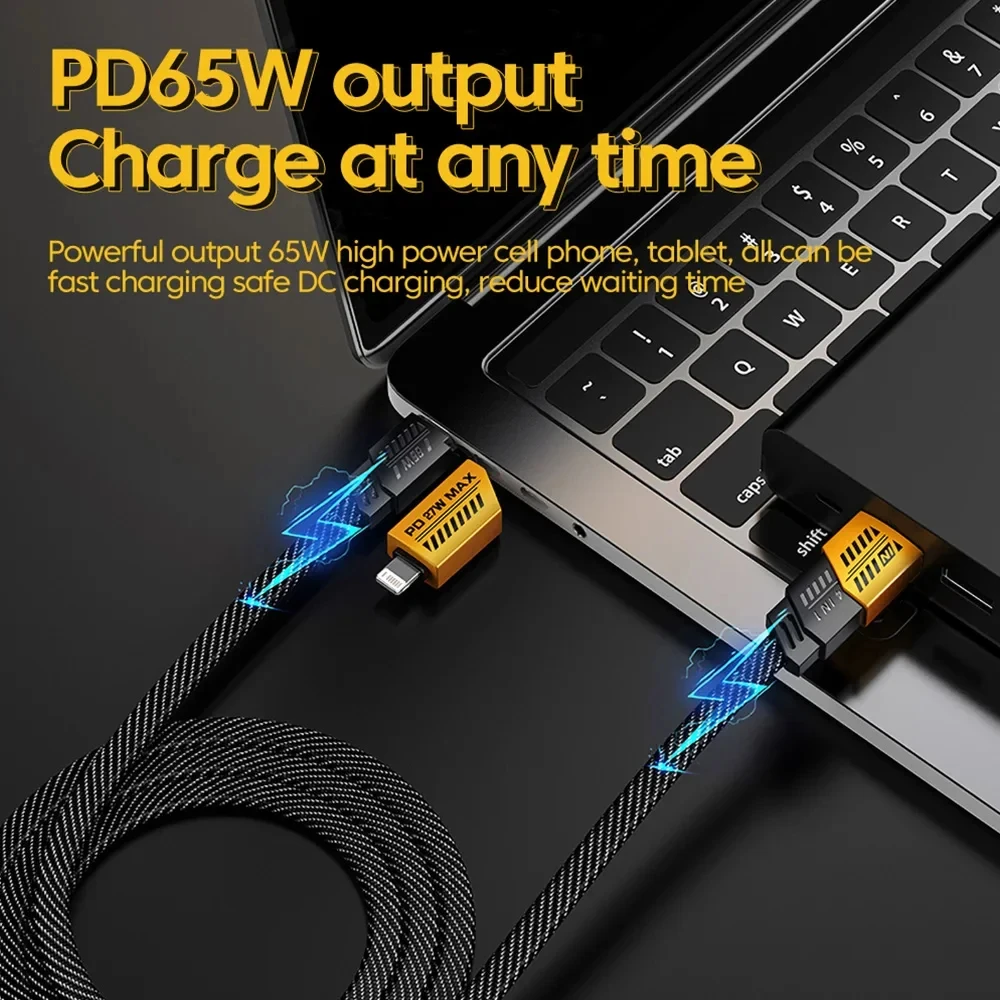 65 Вт 4-в-1 кабель для быстрой зарядки USB Type C на PD27W зарядный Многофункциональный USB-кабель передачи данных