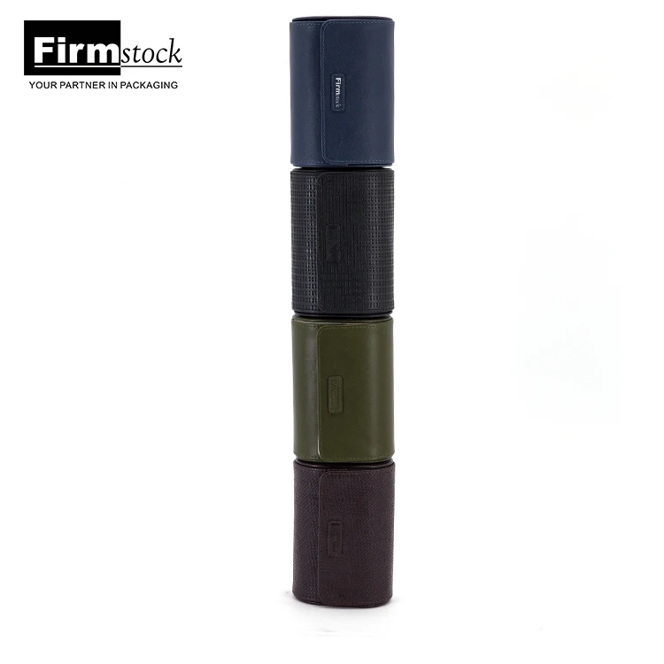 Custom Best Gift Waterproof Multi-purpose Waxed Canvas Watches Straps Storage Bag Travel leather Watch Roll