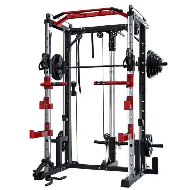 
2021 Gym Fitness Equipment Smith Machine Foldable squat rack And Squat rack with pulley 