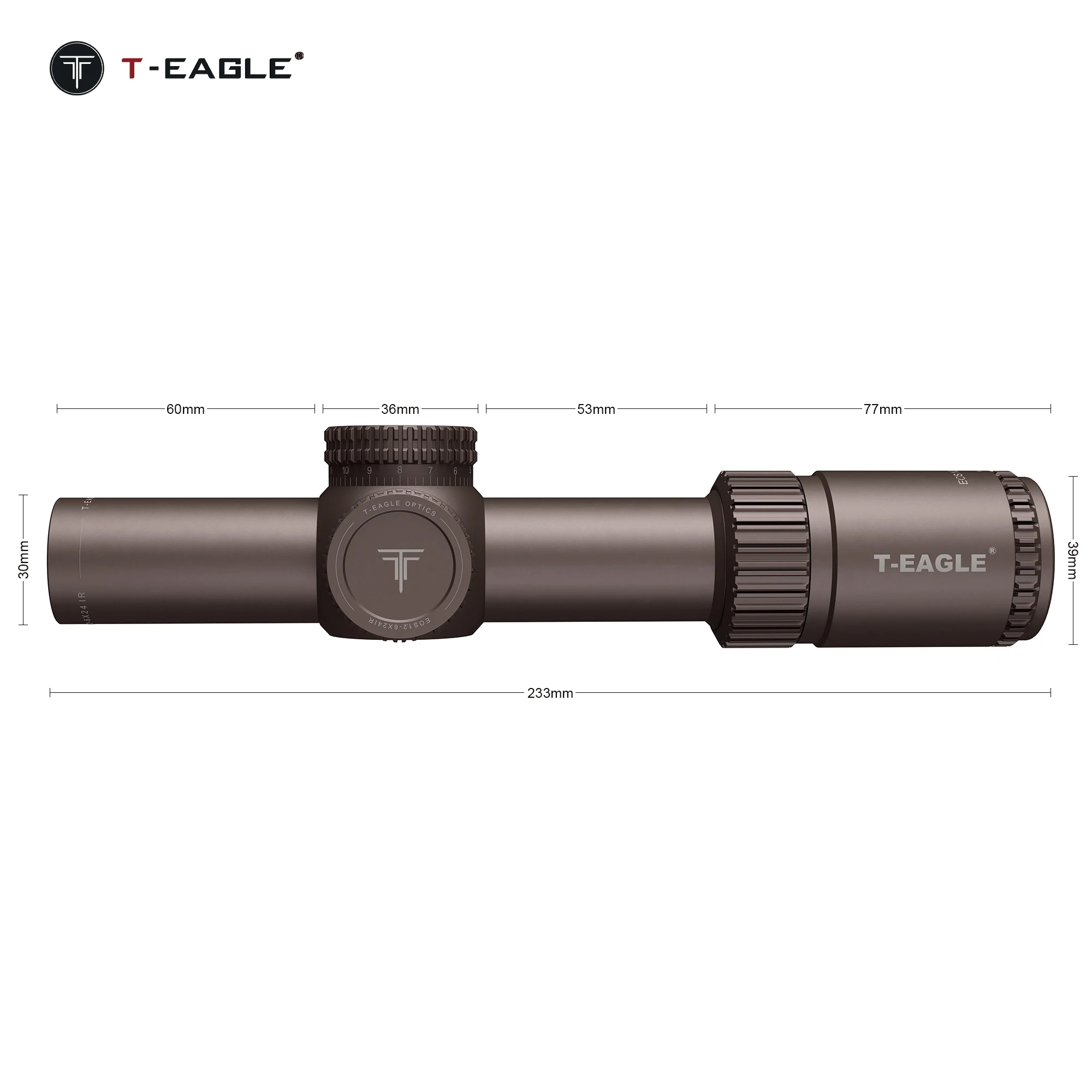 Wholesale T-Eagle EOS 1.2-6X24 Etched SFP Glass Spotting Hunting Scope Shockproof vibration Outdoor waterproof