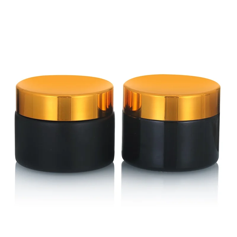 Cheap Empty 5g 10g 15g 20g 30g 50g 100g Cream Lotion Container Matte Black Cosmetic Glass Jars with Lid