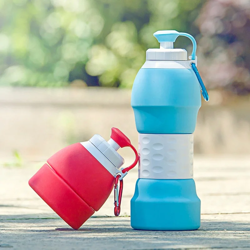 Outdoor Travel 580ml BPA Free Collapsible Foldable Silicone Water Bottle