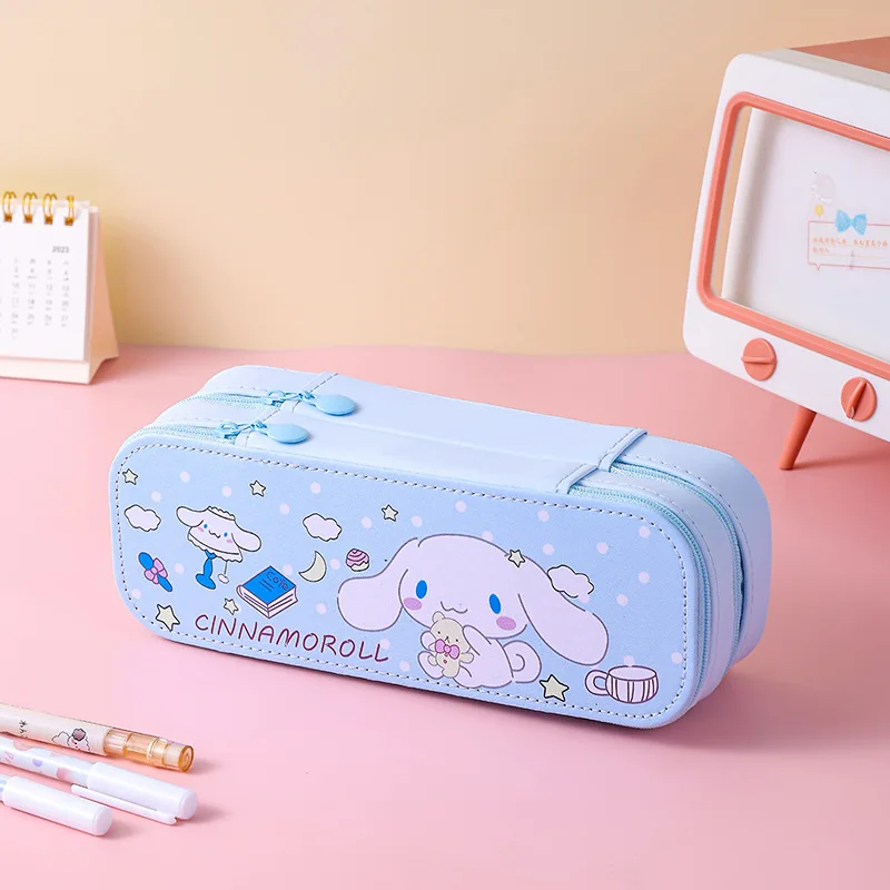 Kuromi Meloddy KT Cat Пенал для девочек Sanrioes начальной школы двухслойный пенал большой емкости