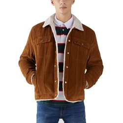 Прямая продажа с фабрики, оптовая продажа, рабочая одежда, зимние куртки, Мужская Вельветовая куртка с меховой подкладкой