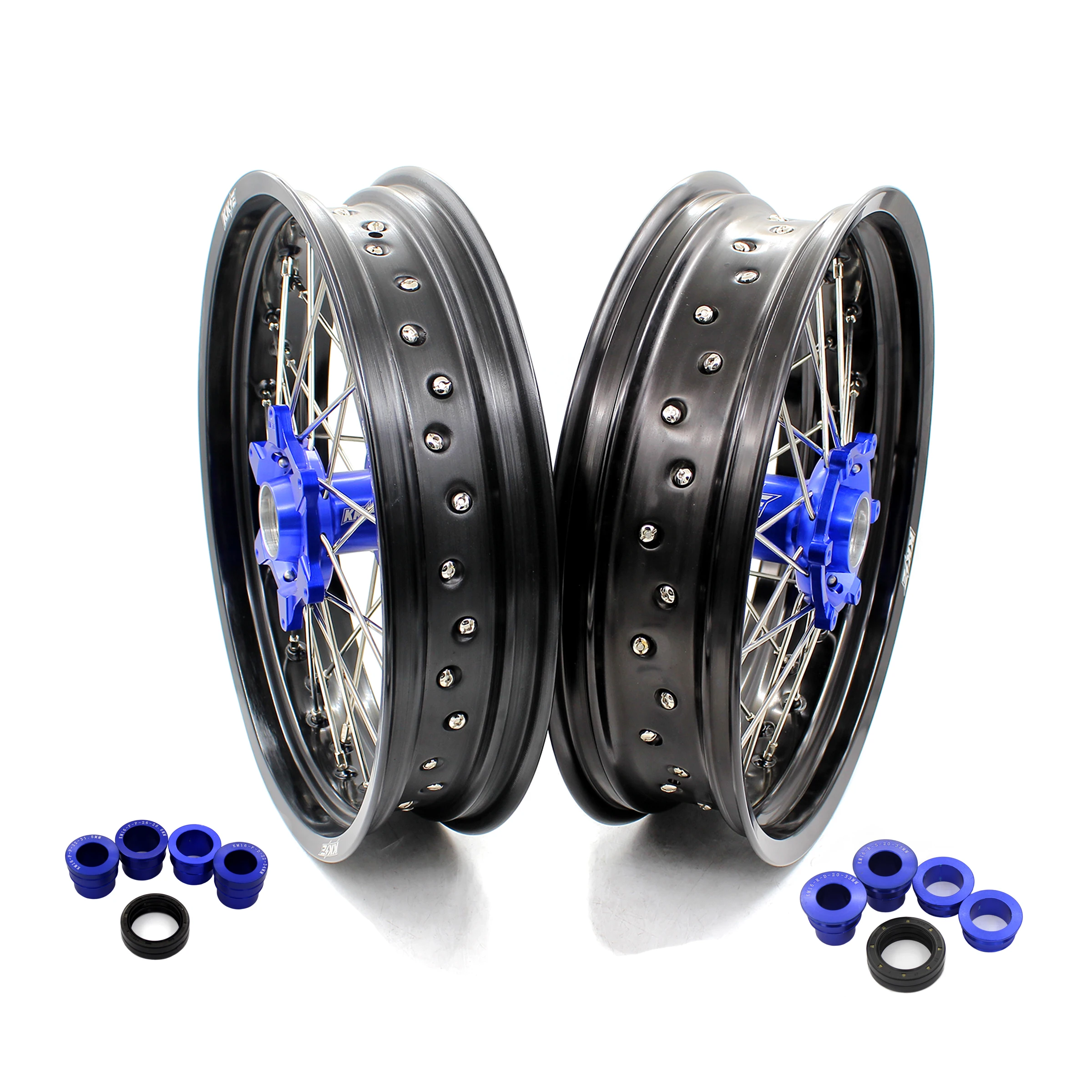 
KKE 3.5/4.25 Supermoto Wheels Rims Set Compatible with KTM 125cc 390cc 450cc EXC SMC SXF XC-F 2003-2020 Dirt Bike Motorcycle 