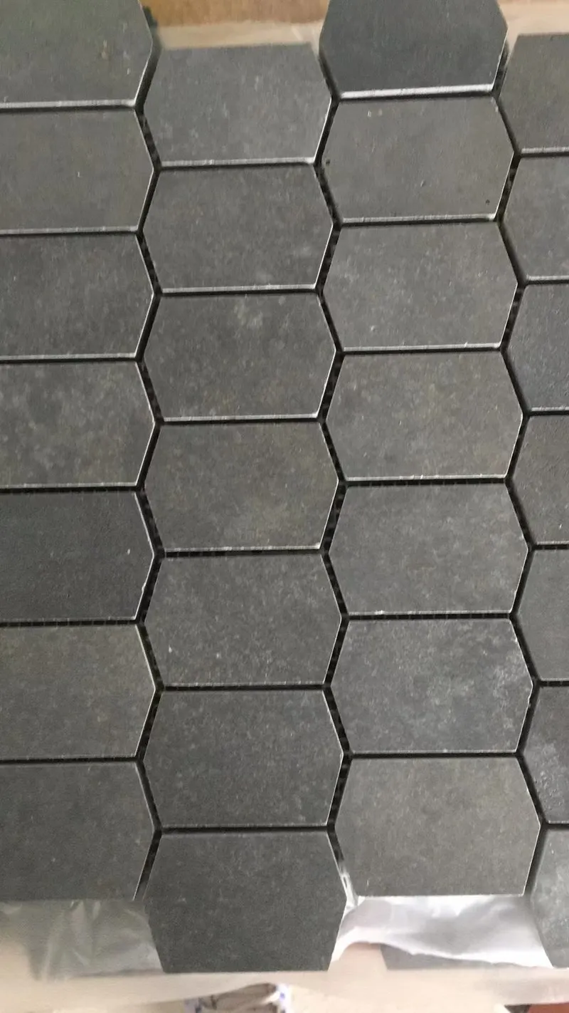Honed ashes black basalt herringbone mosaic tile for wall and flooring