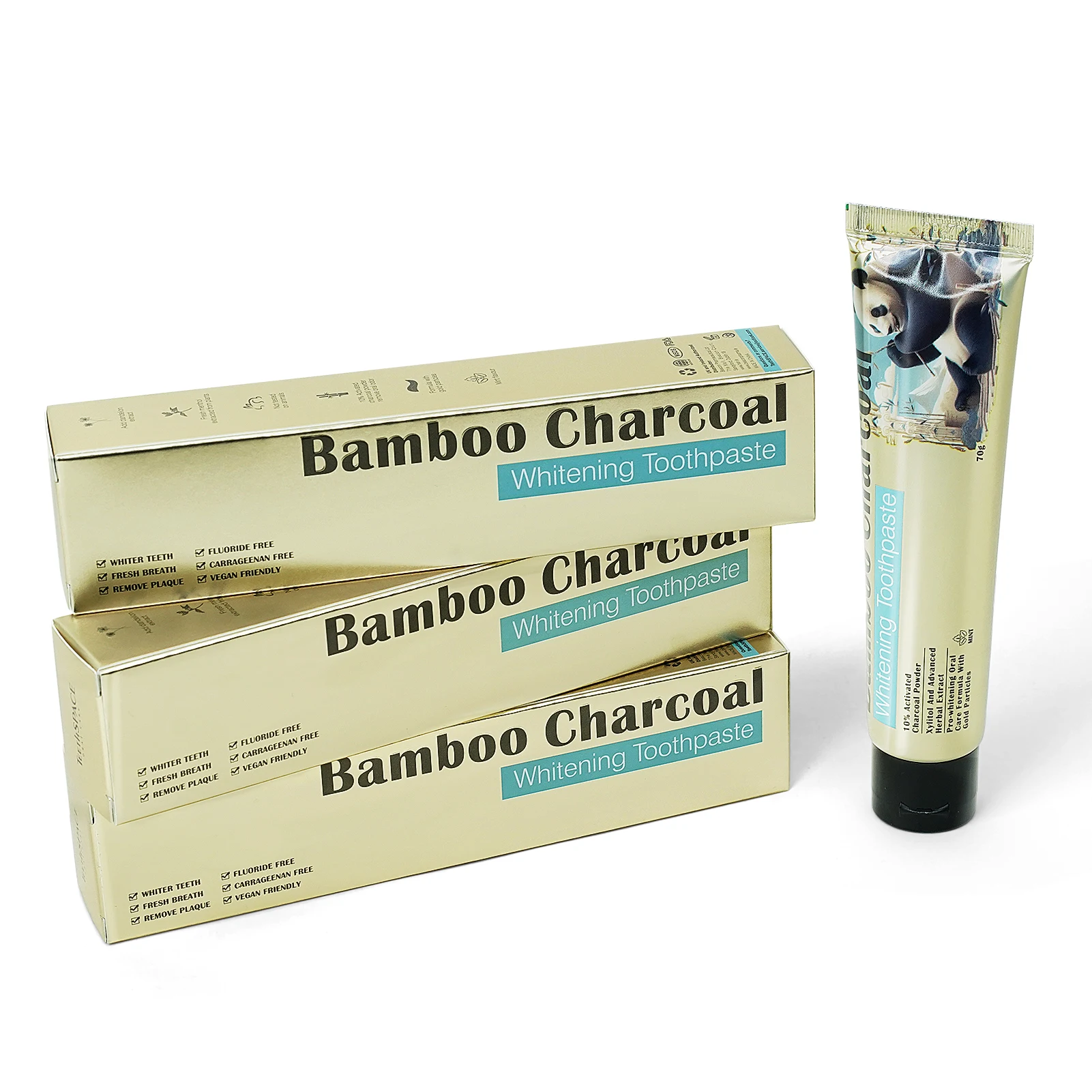 Natural Fluoride Free Teeth Whitening Bamboo Charcoal Toothpaste