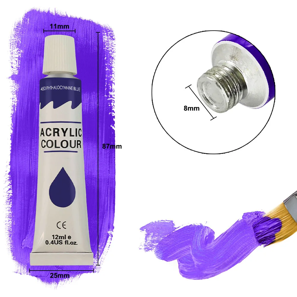 KHY OEM Watercolor Colour Kit Free Sample Diy Supplies Painting For Kid Color Box With Brush Acrylic Non-Tox Art Acryl Paint Set