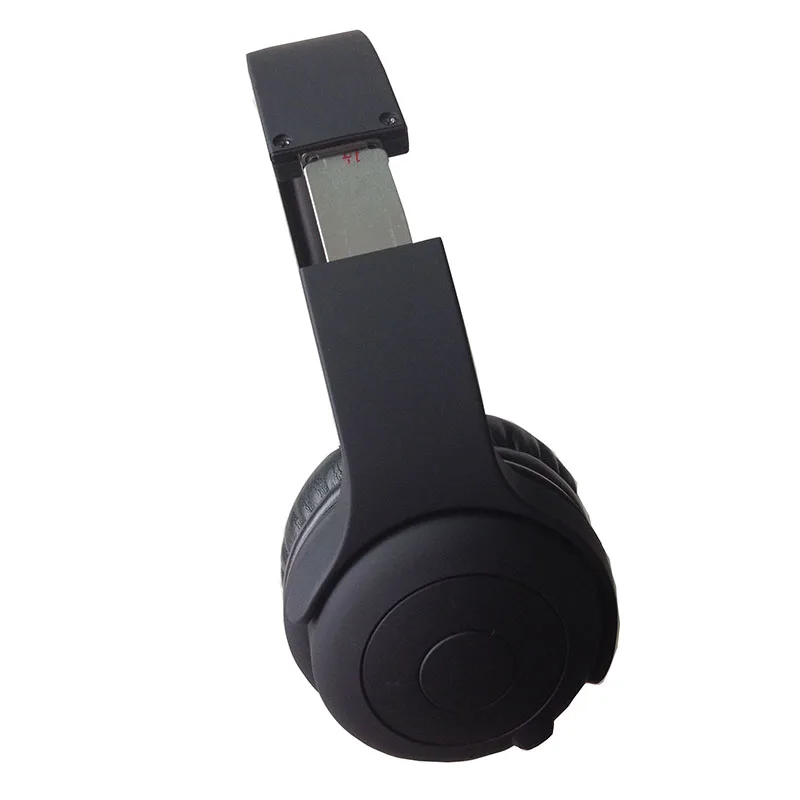Black cool design headphone wireless headset headphones with buttons on the headpad