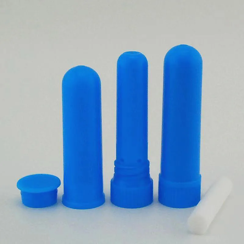 Empty plastic nasal inhaled stick with cotton wick, essential oil nasal inhaler packaging wholesale