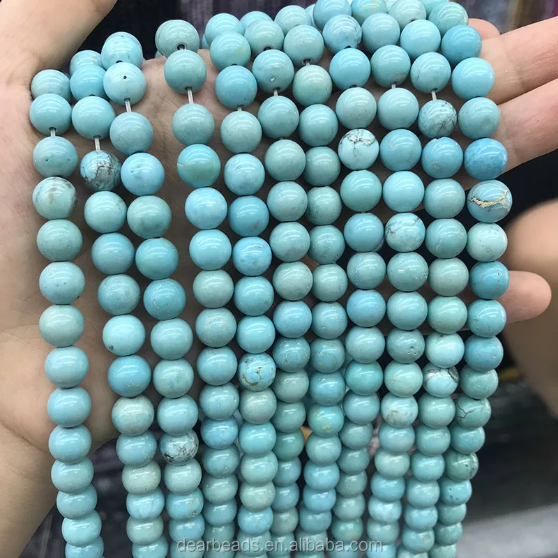 Wholesale Hot Gemstone Loose Beads Blue Natural Turquoise Beads For Jewelry Making 6mm 8mm 10mm