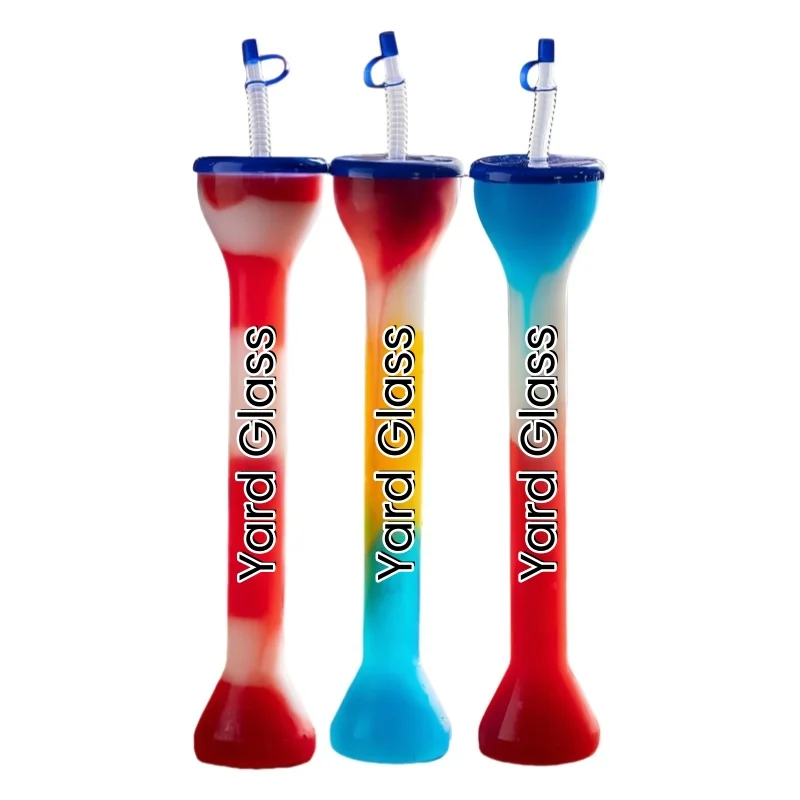 Slush Drinking Yard Cups American USA Eco-friendly Clear Party 24oz Custom Food Grade Plastic American Style Plastic Wine Glass