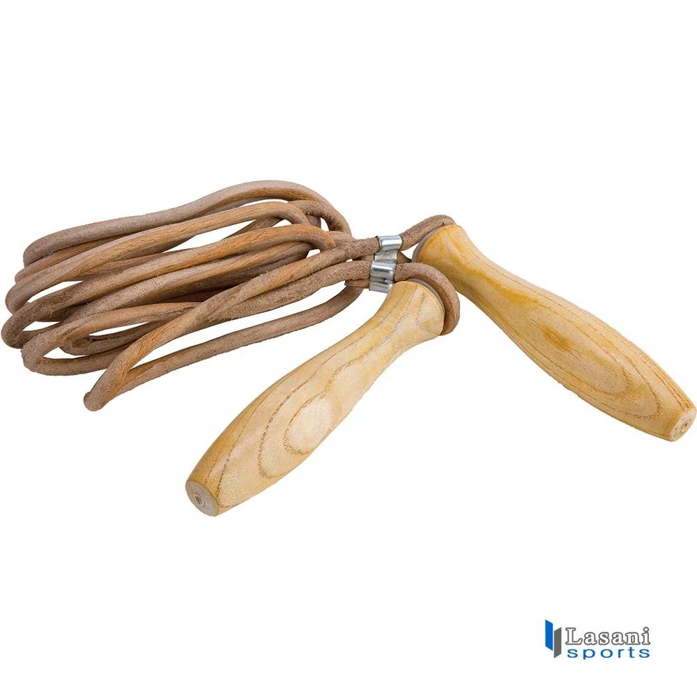 
jump rope skipping rope wooden handle leather cord jump ropes 