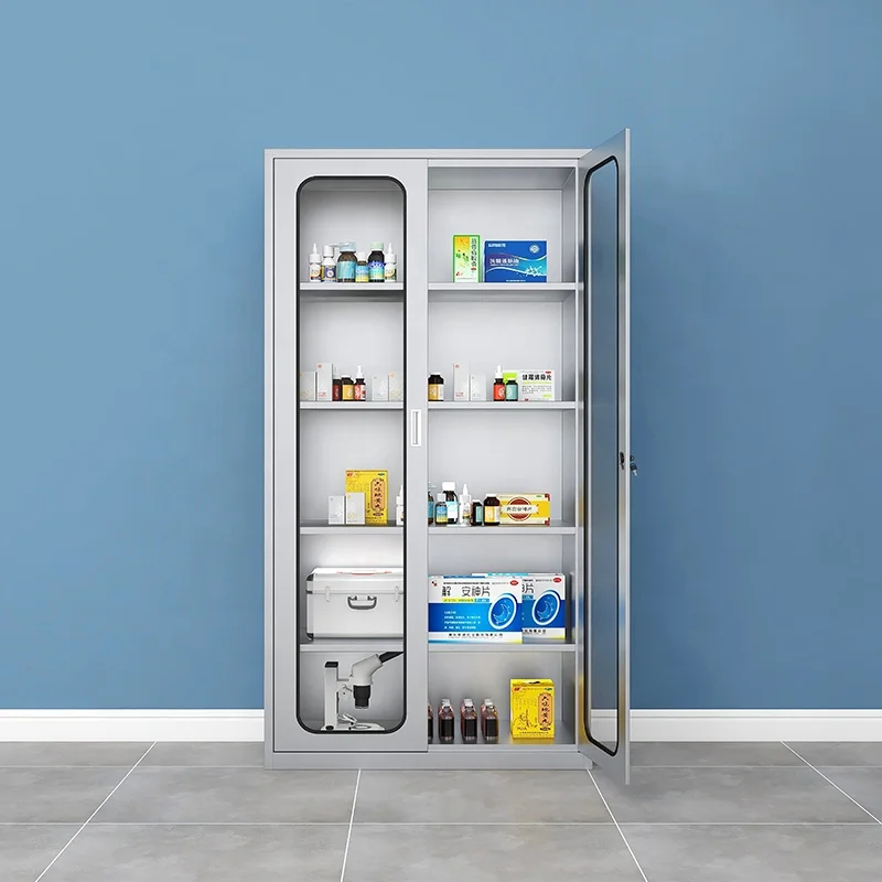 medicine storage drug cupboard multi-function steel medicine storage cabinet medicine cabinet with glass shelves