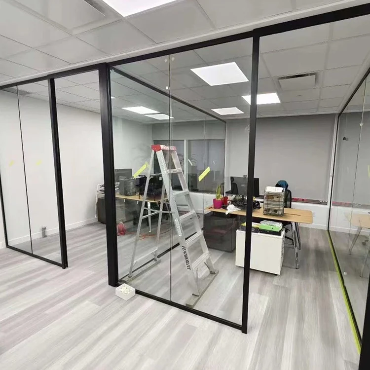 Morden office design Full View Glass Partition Wall High quality tempered glass division office partition