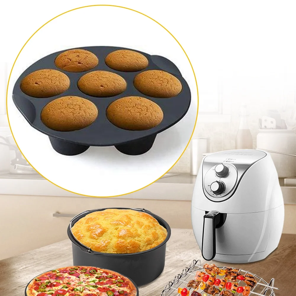 2022 Tabletex Air Fryer Accessories Cake Cup Silicone Round Muffin Cup Baking Cake Pan Mold