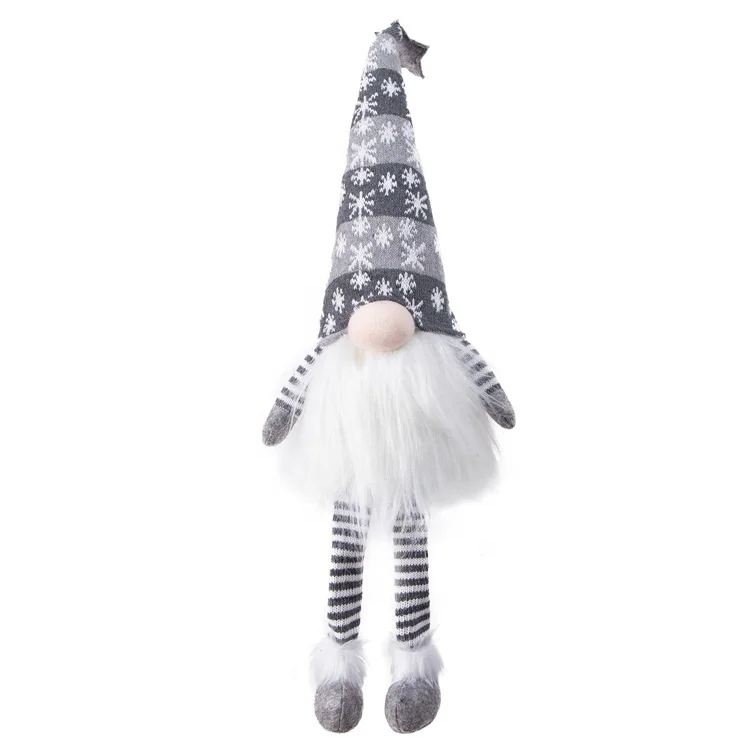 COPYRIGHT Hot selling LED function lighting 20 inch sitting santa tomte xmas plush doll gnome christmas with dangle legs