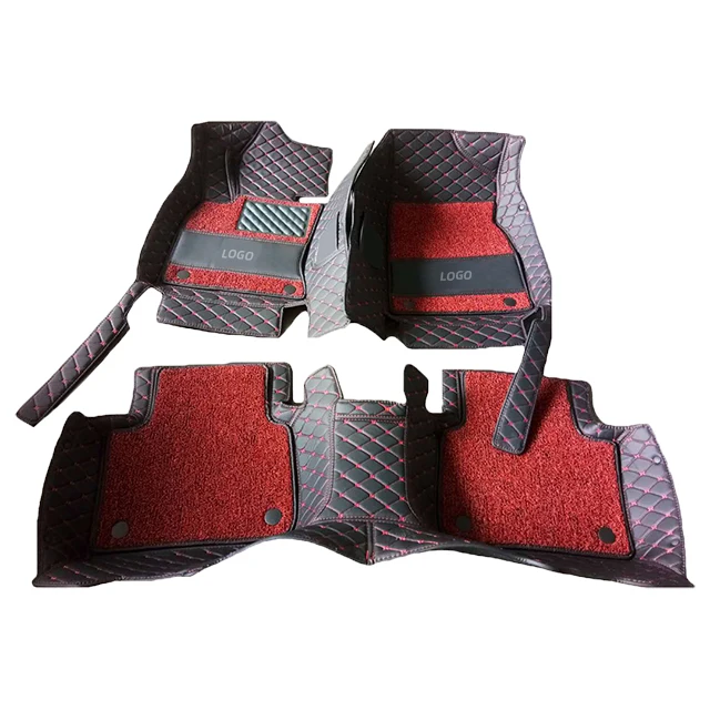 Leather full set double layer with carpet 5D car floor mats for Toyota camry 2018 2019 2020 2021 2022