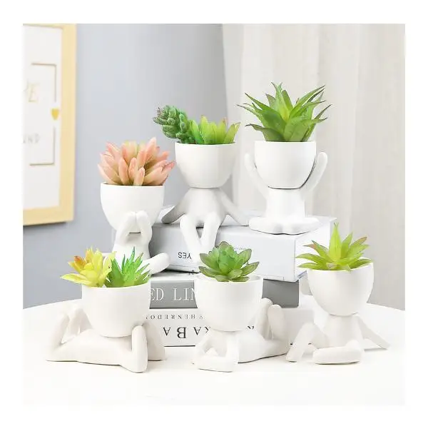 human shaped Classic Mini Hand-held Heart Shaped Flower Pot  Succulent Pots Ceramic Plant Pots Hotel Home Office Decor human sha