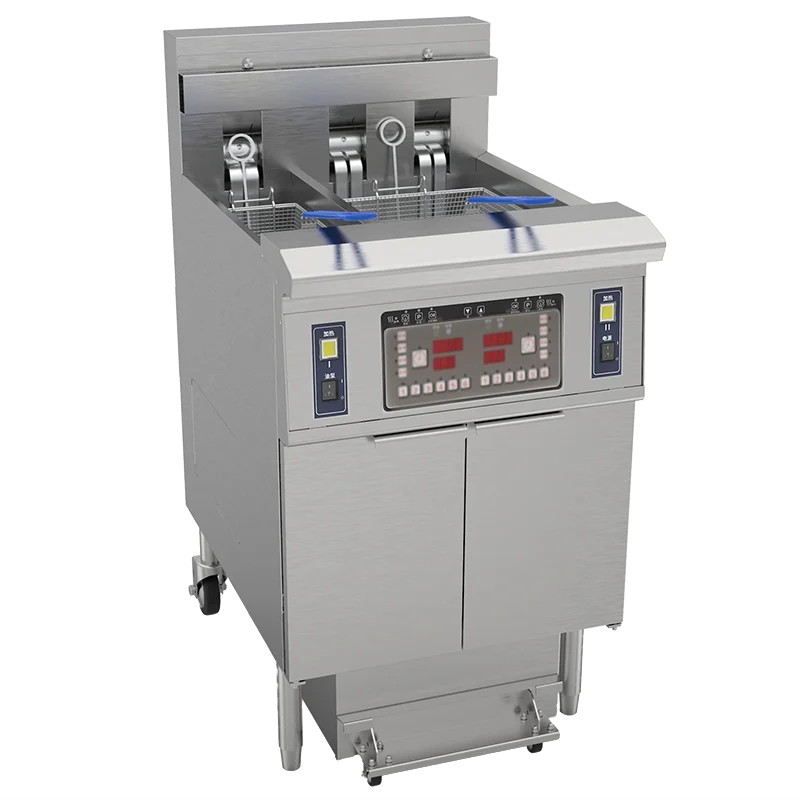 OFE-213 380V electric two tank two baskets with oil filter open deep fryer