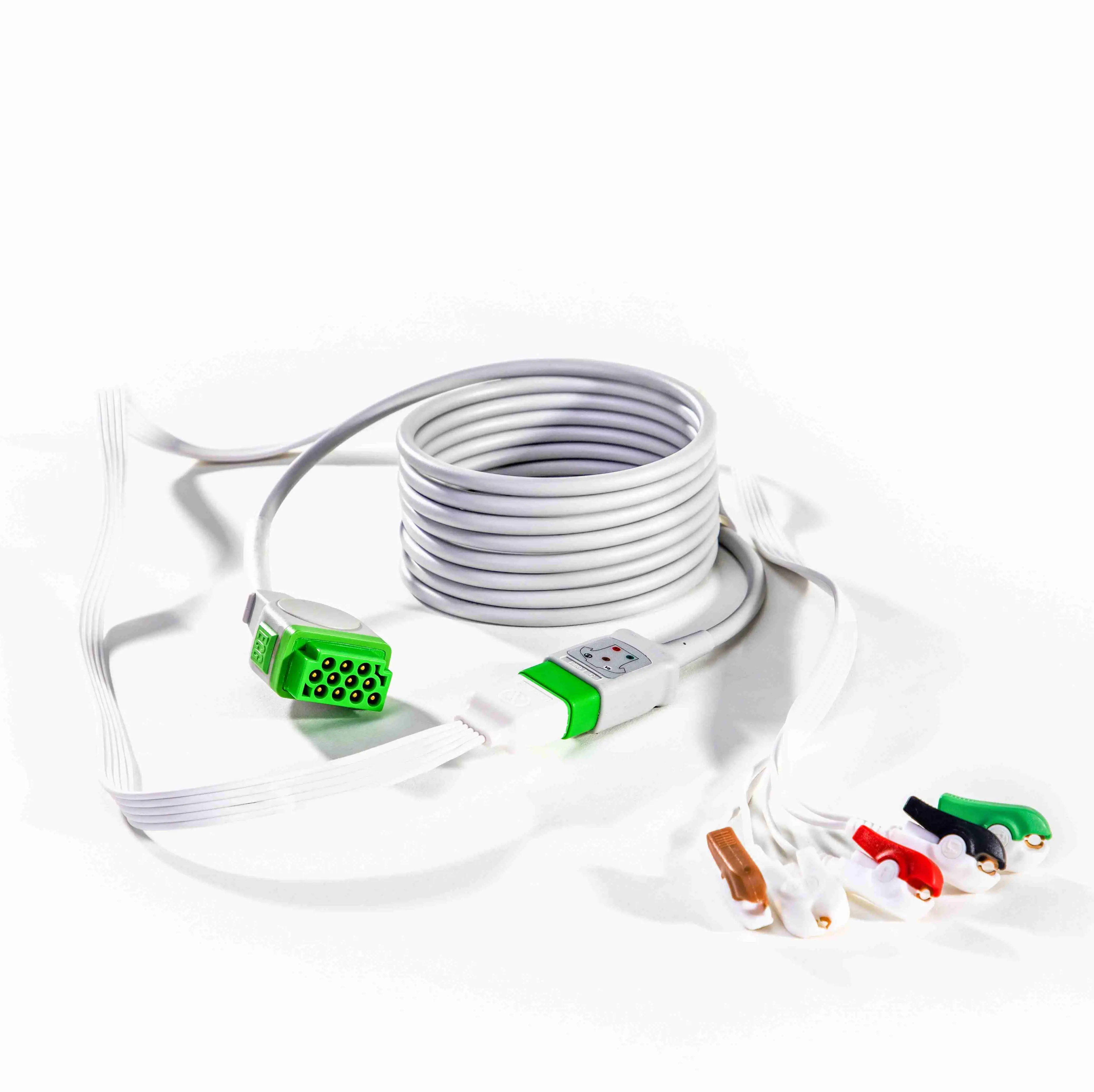 high quality 5 Lead 10 pin Snap Mortara h3 ECG holter cable 4 buyers
