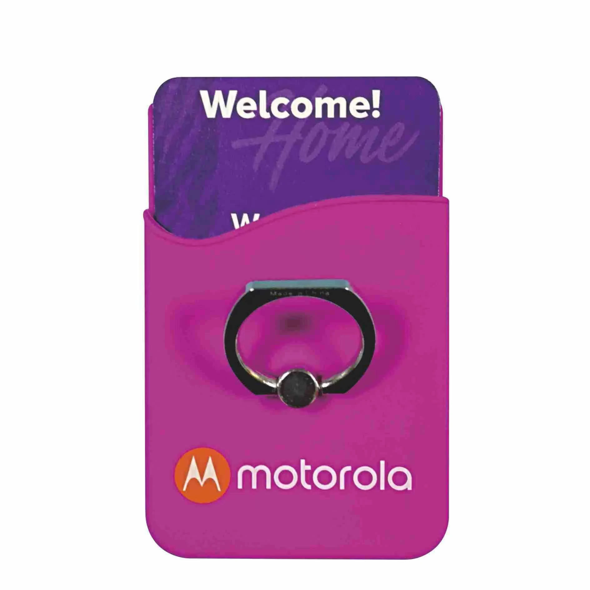 Hot Sale Silicone Phone Card Holder With Ring Stand Customized Design Available