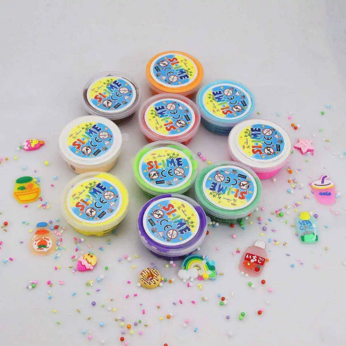 Amazon Hot Selling Fluffy Professional Design Popular Ice Cream Butter Mud Set 15*50ml Ice Cream Set Diy Air Dried Clay Butter