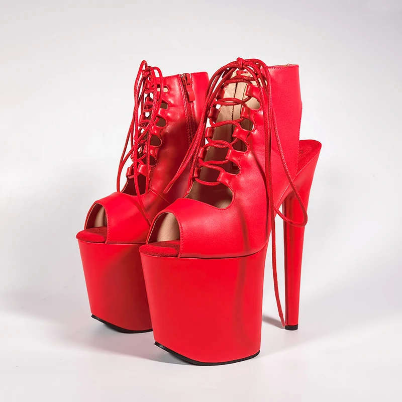 New Style 20 CM High Heels Ladies Open-toe Ankle Boots Sexy Pole Dance Shoes Durable Women Platform Shoes