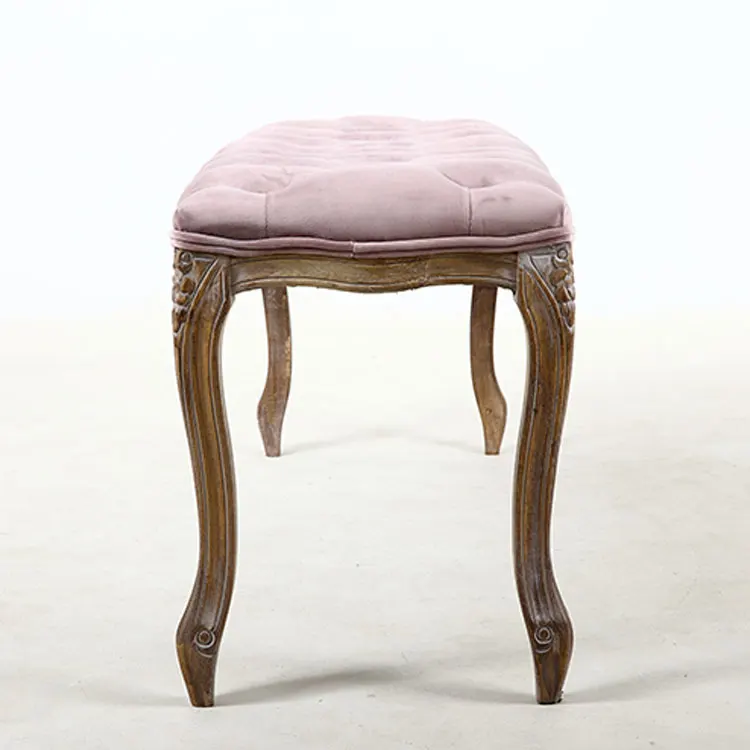 Китайский удобный резиновый деревянный Ksf25025 розовый бархат антикварная деревянная скамейка