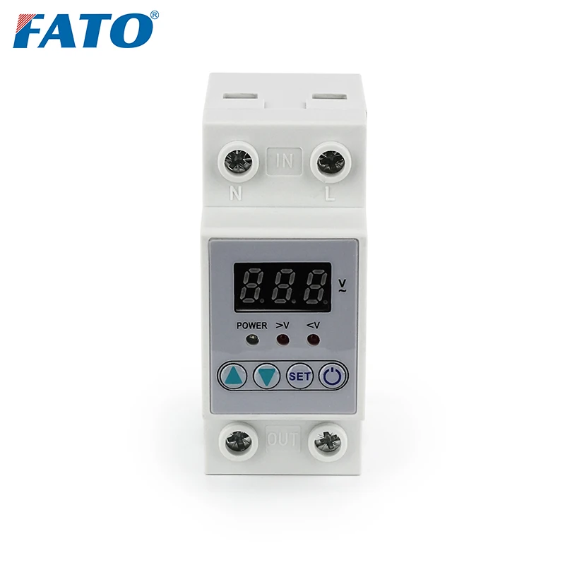Интеллектуальная автоматическая защита от перенапряжения FATO 40A/63A Защита со светодиодными цифровыми стабилизаторами