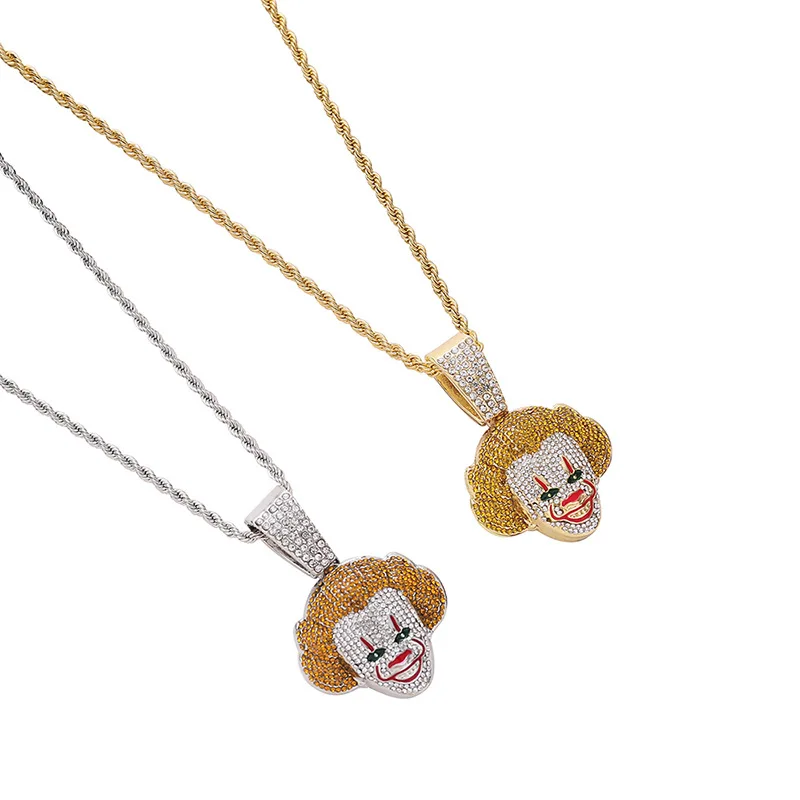 Hip-hop Style Clown Shaped Pendant Cuban Chain Necklace