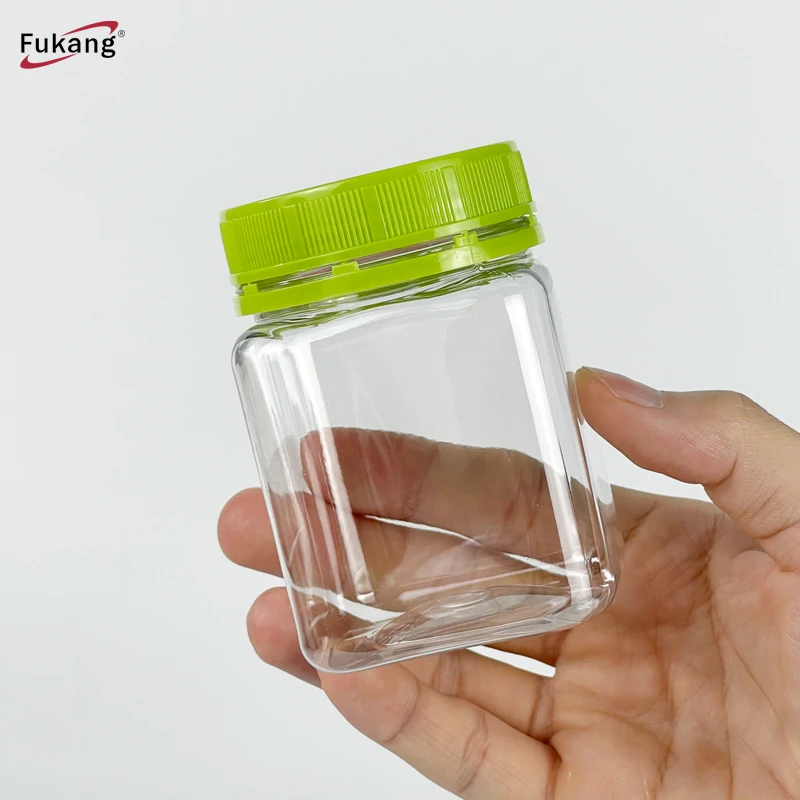 200ml Plastic Packaging Transparent PET Food Grade Storage Honey Jar With Tamper Cap For Shop Store Supermarket
