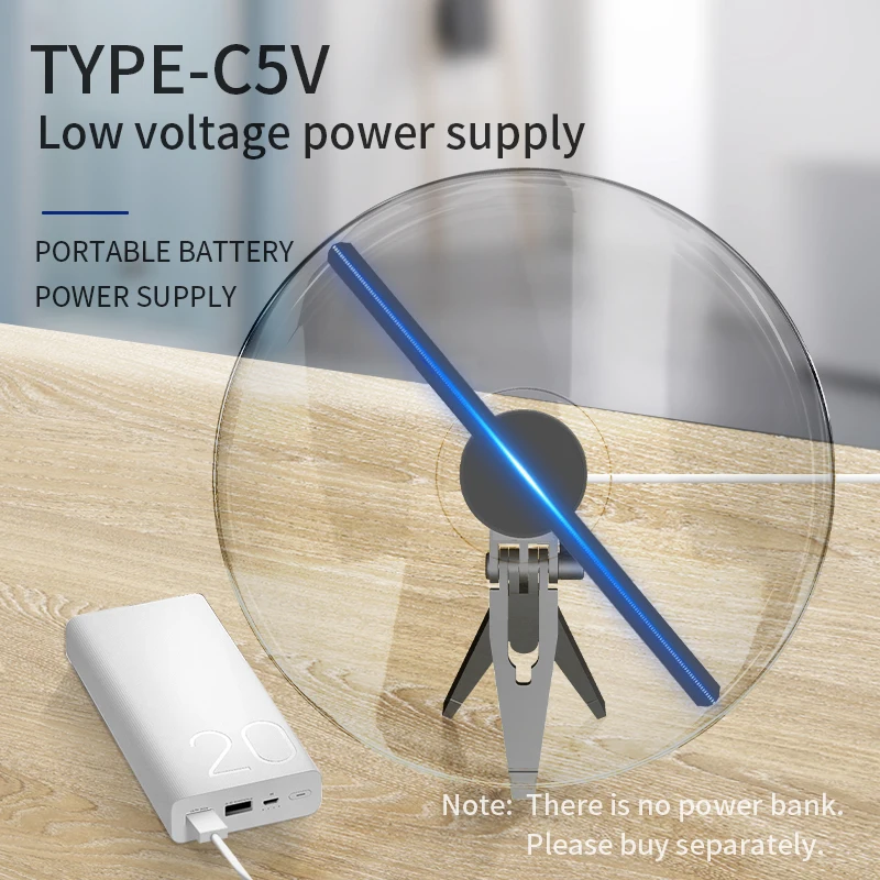 27cm Hologram Fan Movable 3D Fan Advertising 3D Projector Hologram 3D Holographic Display