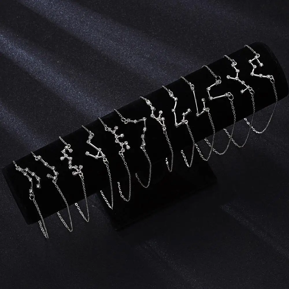 Creative 12 constellation Necklace personality Chinese Zodiac exclusive Necklace female student clavicle chain jewelry wholesale