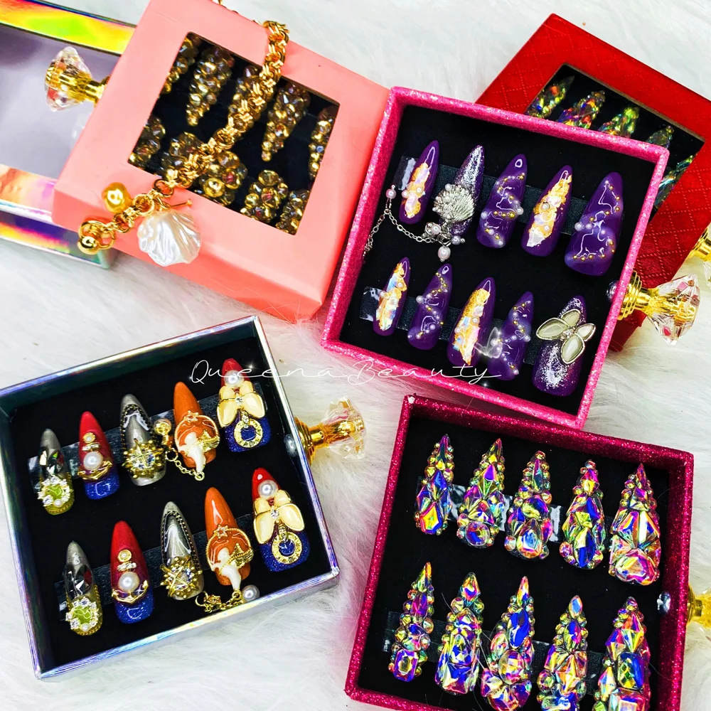 Роскошные ногти Haley ручная работа роскошная балерина высокое качество дизайн ногтей индивидуальная упаковка известный бренд накладные